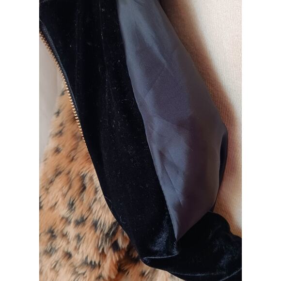 Baluoke Women's Faux Leopard Fur Coat with Hood & Pockets Size Small - Picture 5 of 9